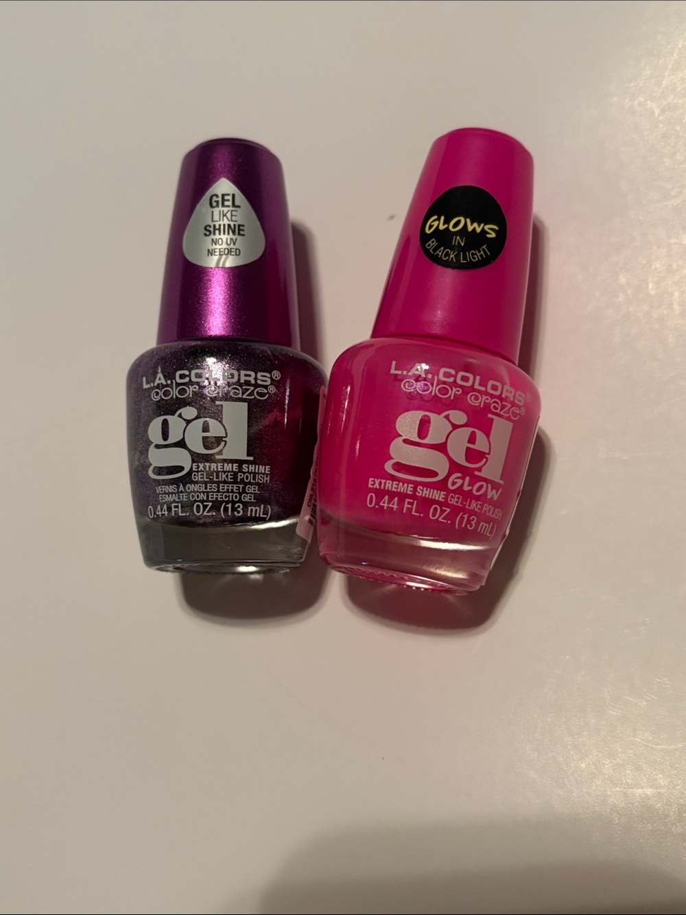 L.A. COLORS Gel-Like Nail Polish Duo — Purple & Hot Pink